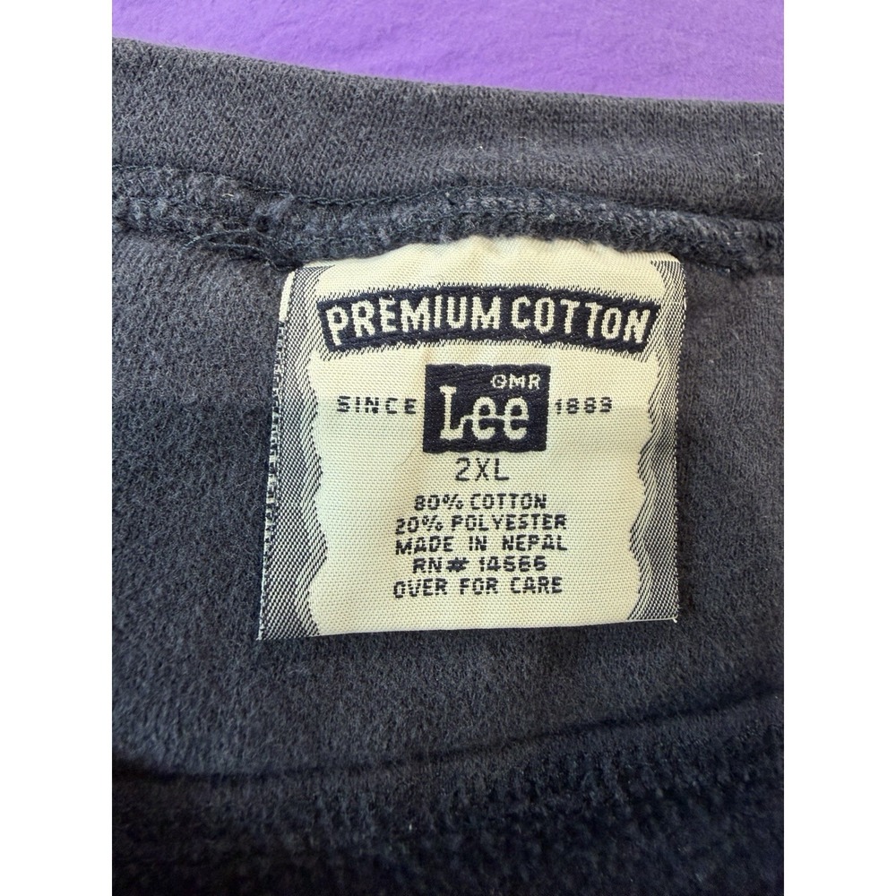 Vintage Y2K Lee Men's  Cotton  Pullover Sweatshirt Crew Neck 2XL Long Sleeve - Picture 4 of 4